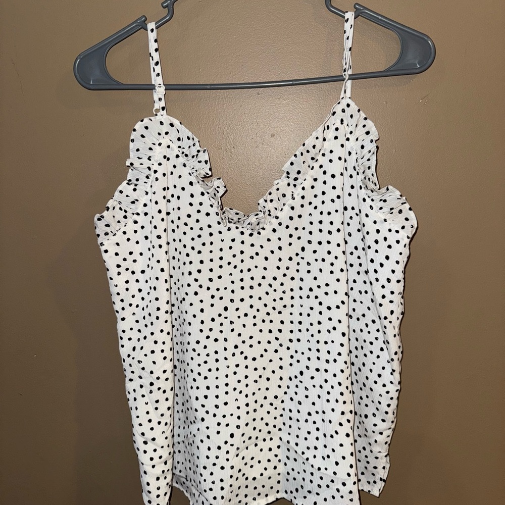 Elegant Black and White Polka Dot Tank Top